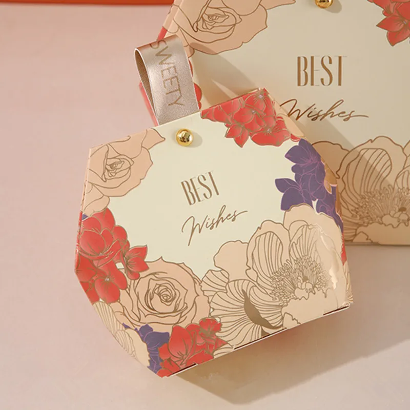 

5 шт. цветочный бумажный подарочный пакет с ручками, коробка-драже, свадебные подарки для гостей, подарочная упаковочная коробка, коробки дл...