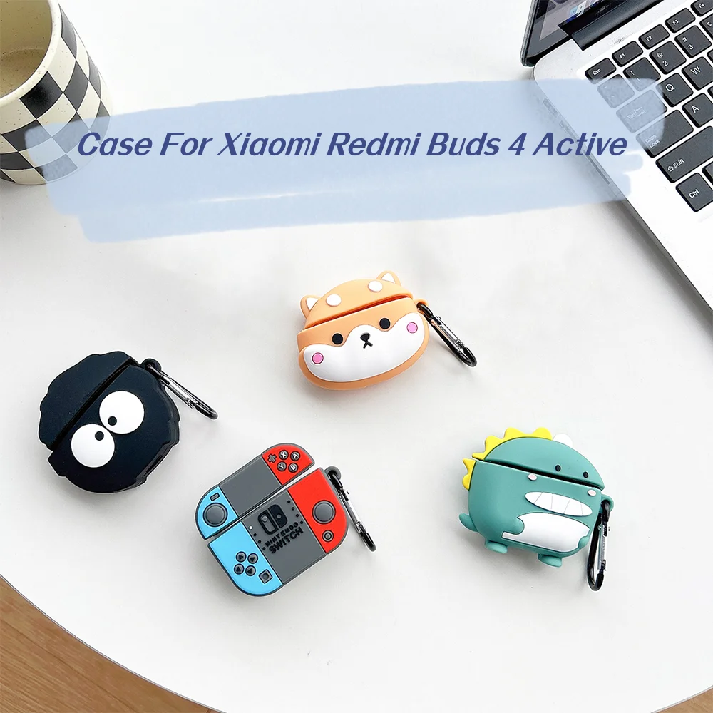 

3D Cartoon Case For Xiaomi Redmi Buds 4 Active Wireless Earphone Cute Charging Case For Redmi Buds 4 Active Shockproof Cover