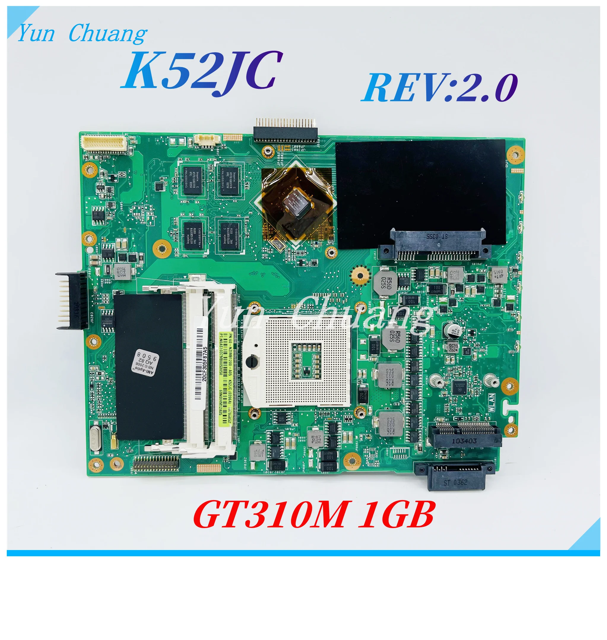 Материнская плата K52JC REV:2.0 для ноутбука GT310M 1G GPU HM55 DDR3 100% |