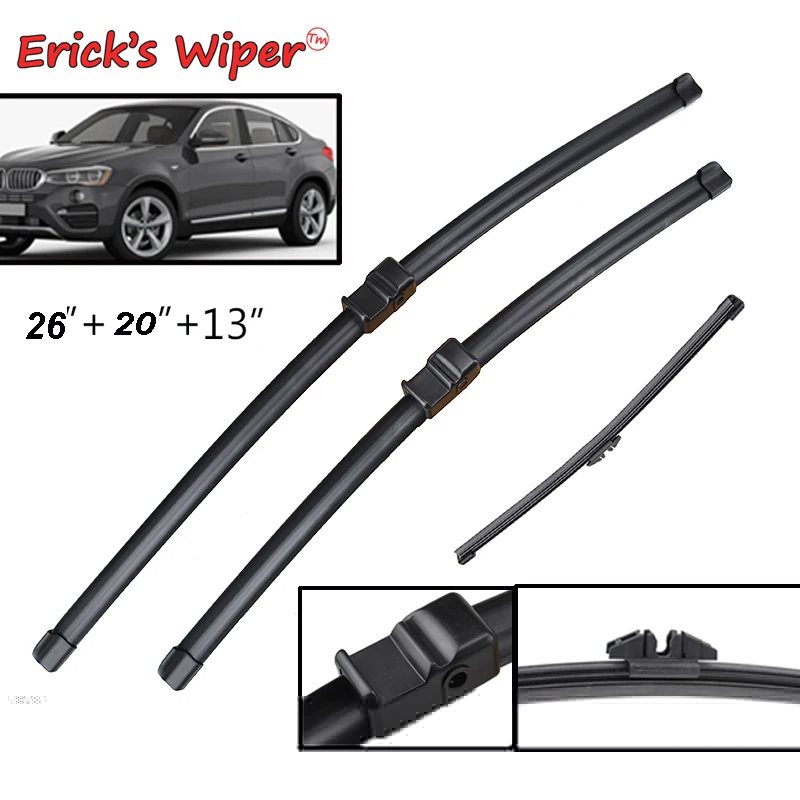 

Комплект щеток стеклоочистителя Erick's Wiper LHD для BMW X3 F25 2010-2017 Щетки для лобового стекла 26 "+ 20" + 13"