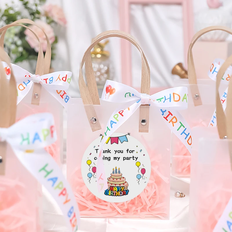 

Baby Girls and Boys Bithdays Party Tote Toy Gift Bag PVC Tote Favours Packaging Bags with Hand Loop Chrilren's Birthday BAG10pcs
