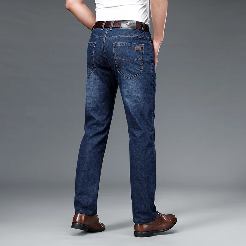 Men Spring Baggy Stretch Jeans Fashion Straight Trousers Men Casual Jeans 2022 New Autumn Lightweight Trousers Men Denim Pant