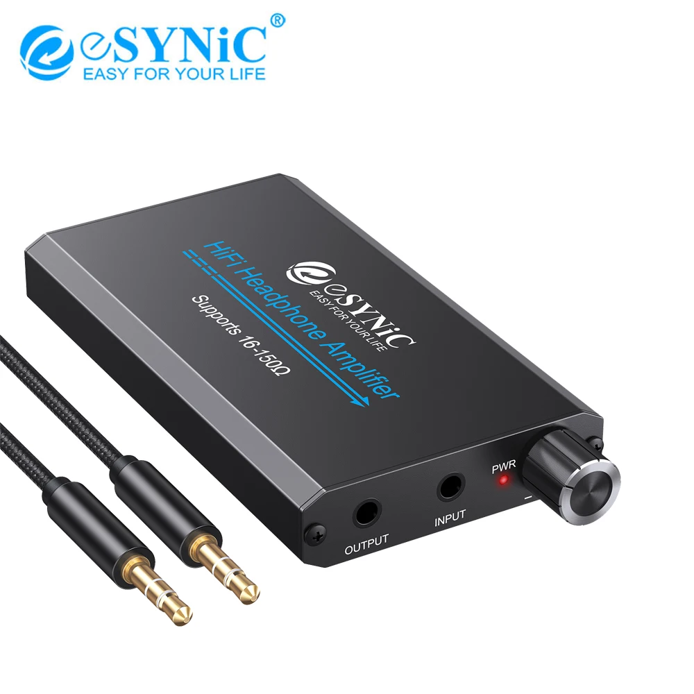 

eSYNiC 16-150Ω HiFi Headphone Amplifier With 3.5mm AUX Jack Gain Switch Portable Audio Amp For Mobile Phones/MP3/ MP4/CD players