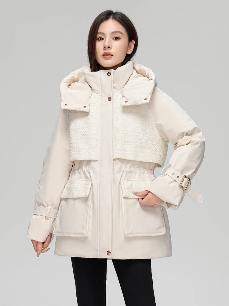 Новый толстый парки большого размера пуховик женский зимний облегающий с