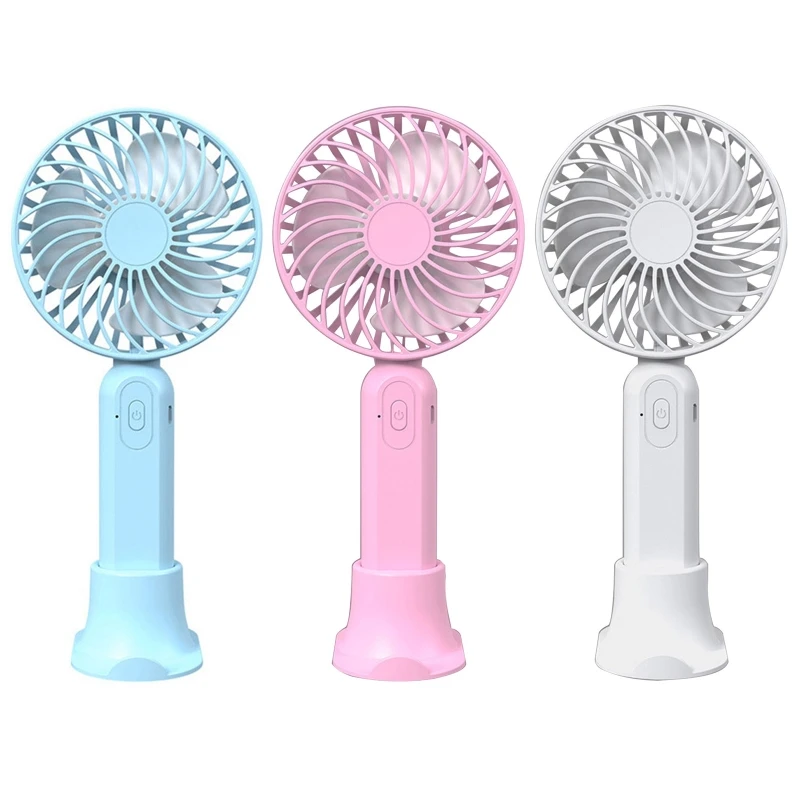 

Outdoor Personal Cooling Fan USB Table Fan 3 Speeds Handheld Fan Phone Holder
