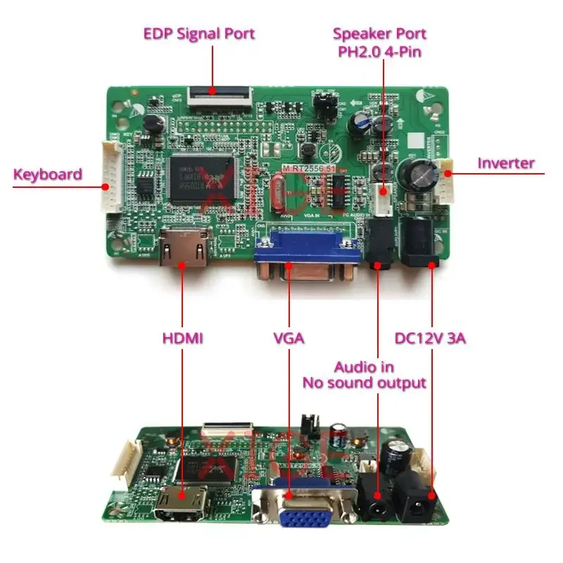 Фото Для B140XW01 B140XTN02 B140XTN07 B140XTN03 комплект платы контроллера привода экрана EDP 30-контактный монитор для ноутбука HDMI + VGA 1366*768 1366x768 №2