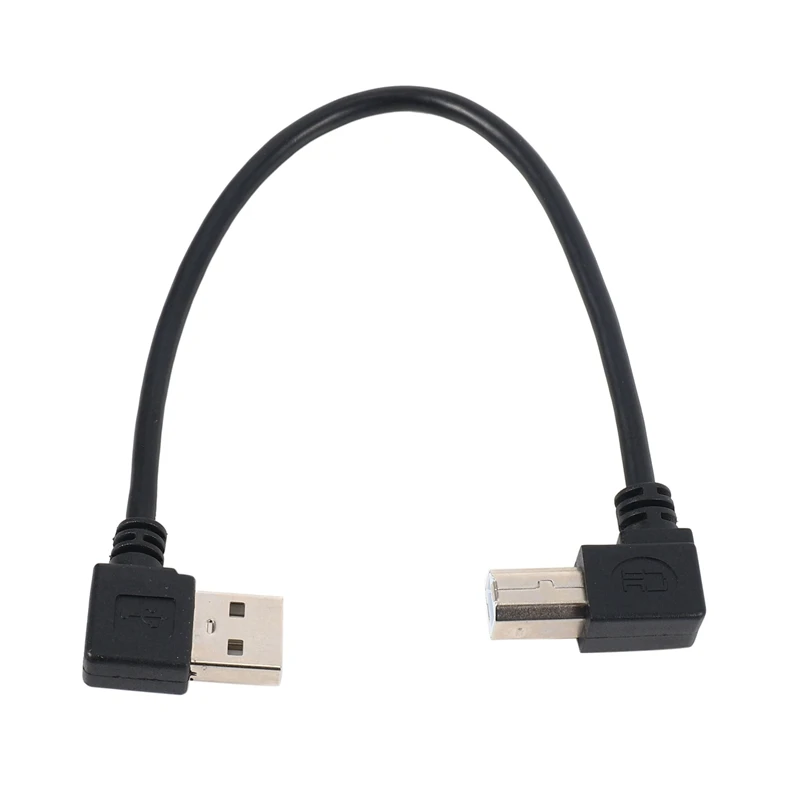 

10X Left Angled USB 2.0 A Male To Left Angled B Male 90 Degree Printer Scanner Cable 20Cm