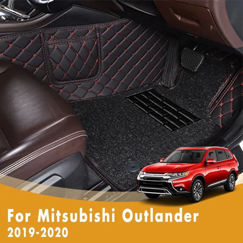 

RHD Luxury Double Layer Wire Loop Car Floor Mats For Mitsubishi Outlander 2019 2020 (5 seats) Carpet Accessories Interior Covers