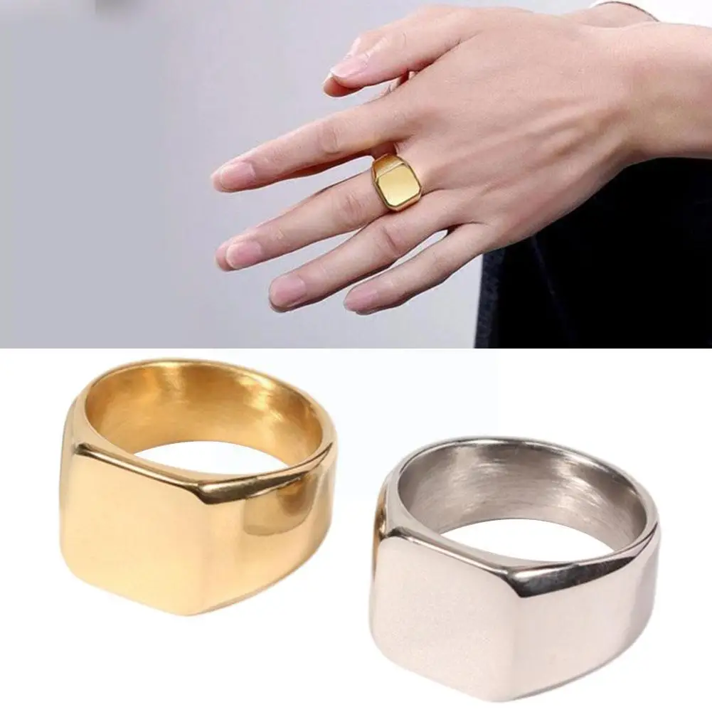 

Fashion Steel Ring Hip Hop Square Ring For Women Hip Hop Fashion Personality Street Ring For Men Jewelry Accessori U0m8