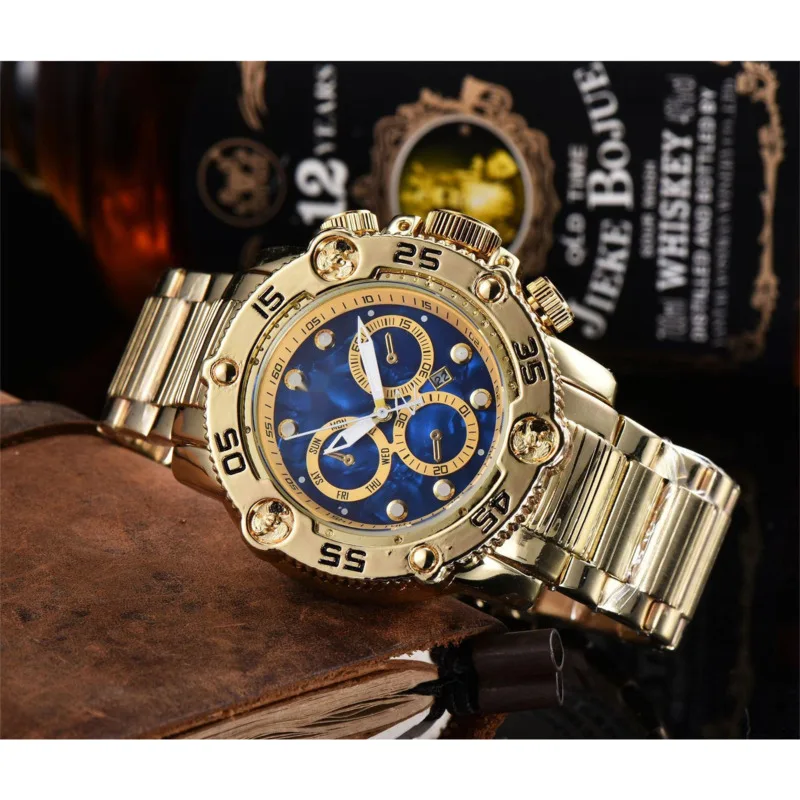 

Luxury Large Dial Tough Guy Series Business Personality Fashion Calendar Luminous Stainless Steel Strap Quartz Watch For Men