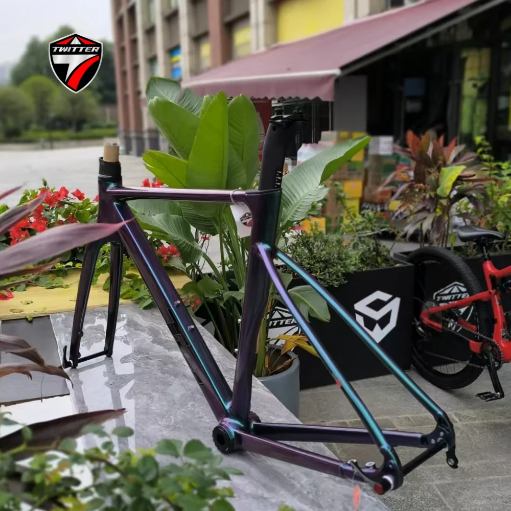 TWITTER C4 ultra-clear aluminum alloy road frame disc brake 12*142mm' barrel axle + carbon fiber fork seatpost