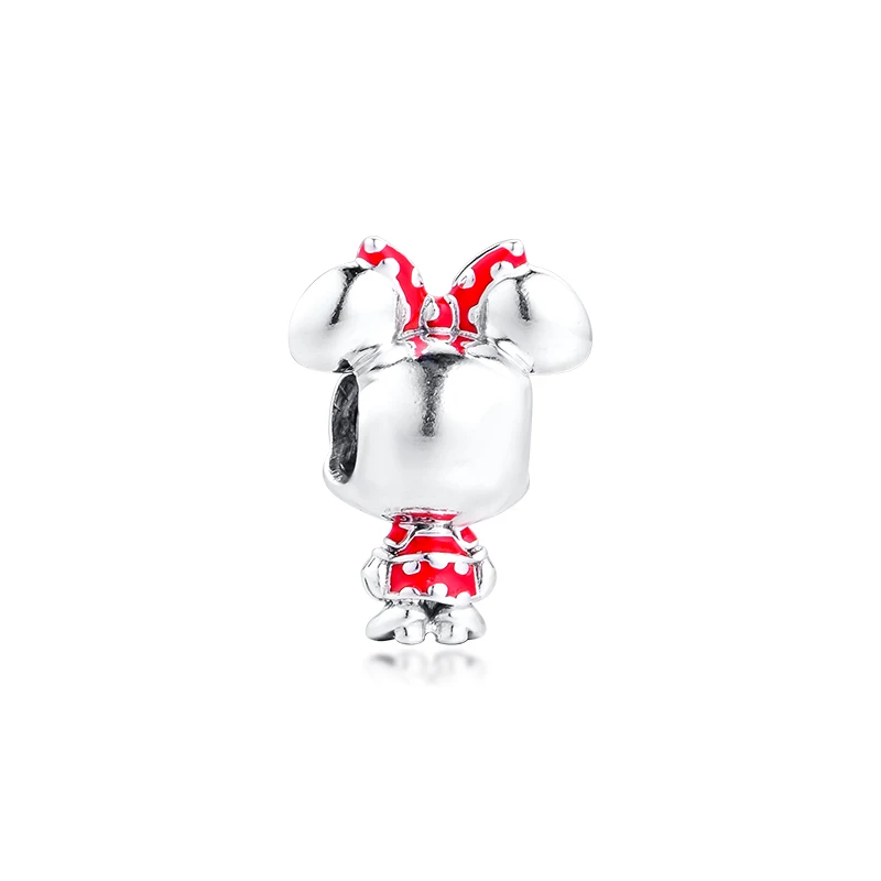 

Fashion Mouse Dotted Dress & Bow Charm Silver 925 Jewelry For Woman DIY Bracelets Beads For Jewelry Making pulseras mujer