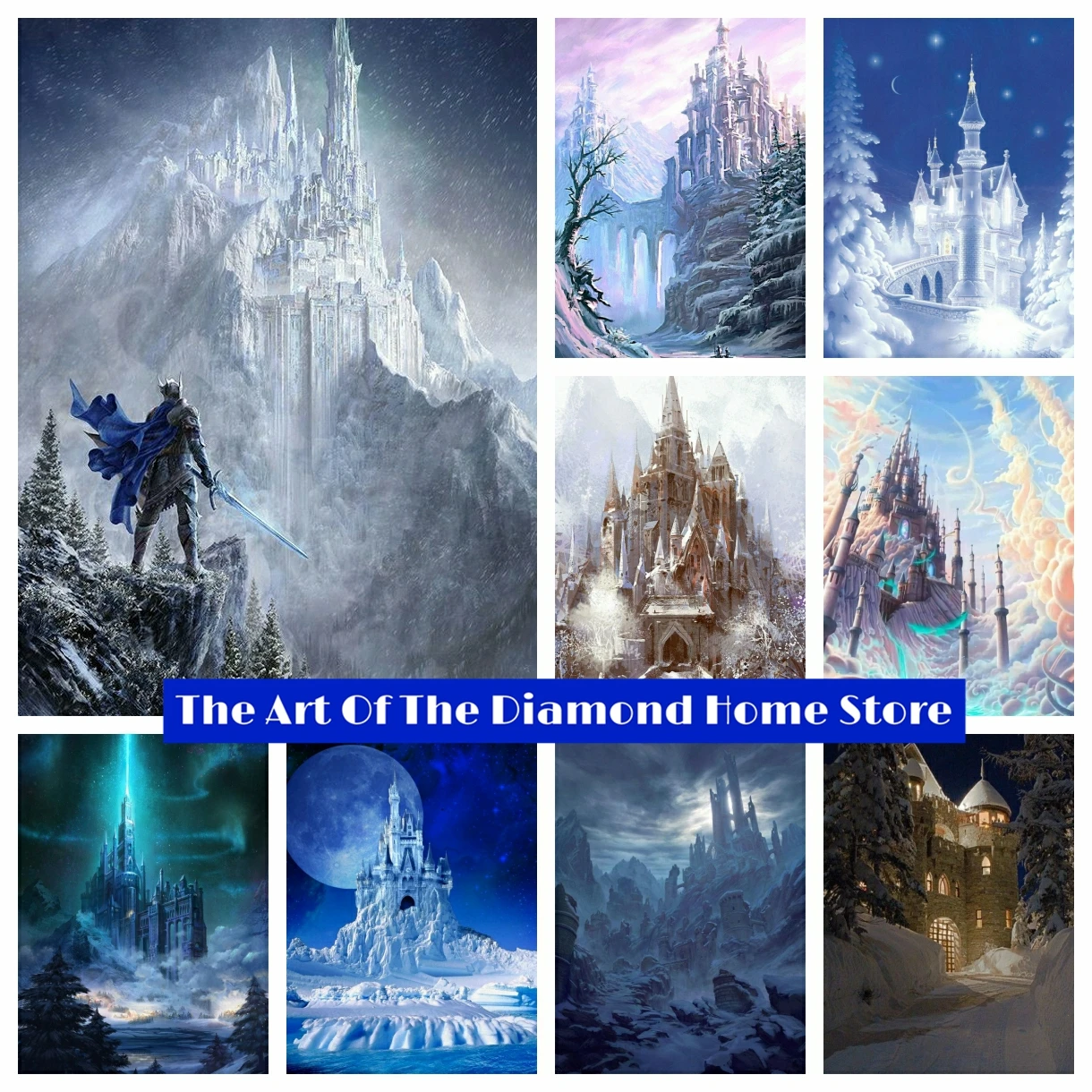 

Snow Castle 5D DIY AB Drills Diamond Painting Embroidery Cross Stitch Fairy Tale Landscape Art Rhinestone Mosaic Child Gifts