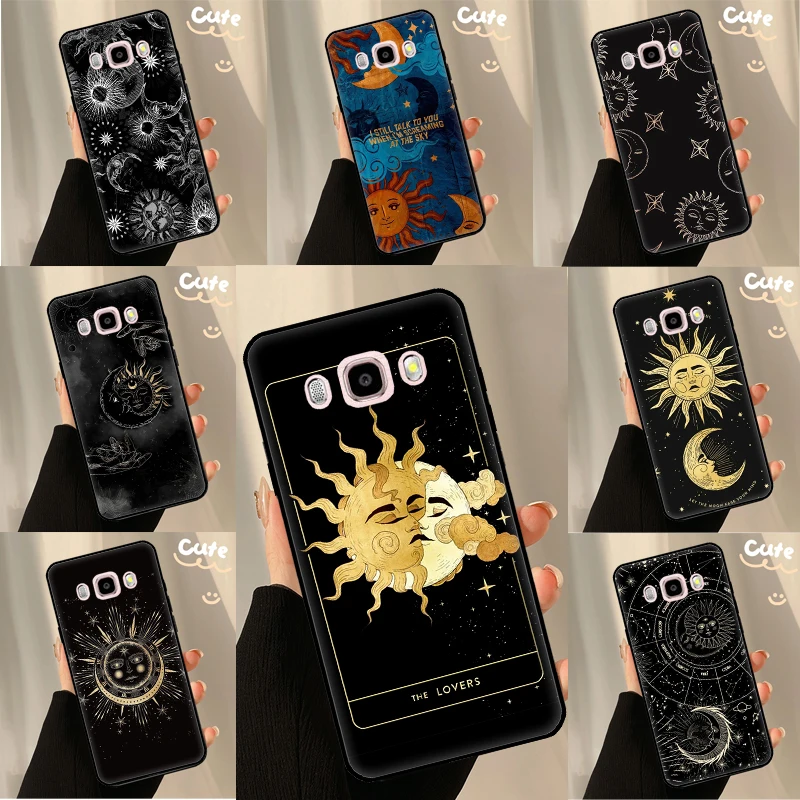 Crescent Moon Sun Cover For Samsung J2 Core 2018 A3 A5 A6 A7 A8 A9 J8 J1 J3 J5 J7 2016 2017 J6 J4 Plus Case