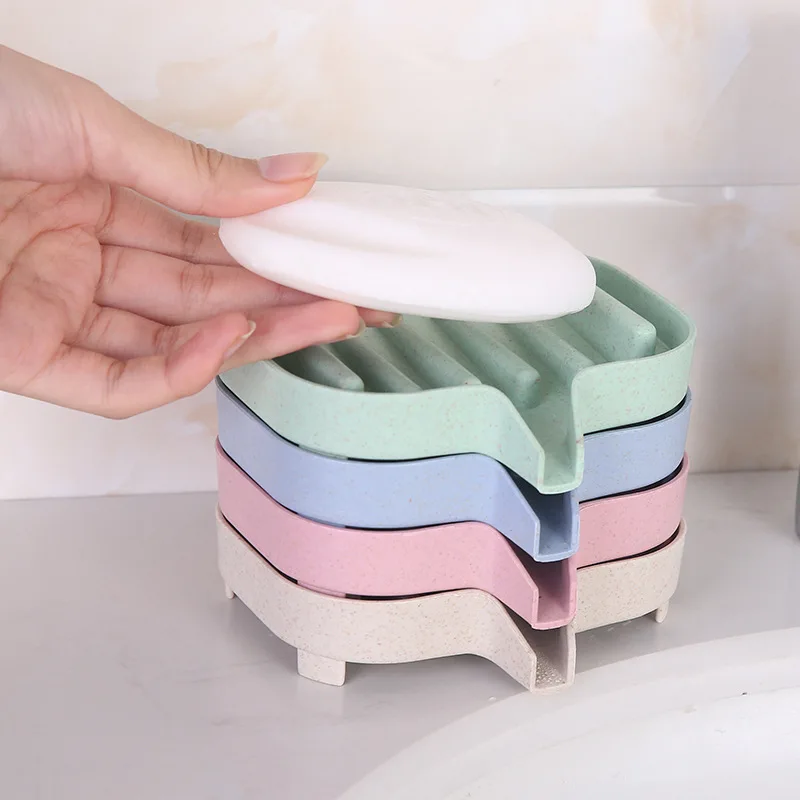 

Soap Box Portable Drain Soap Dish Holder Box Bathroom Toilet Laundry Soap Box Sponge Tray for Kitchen Bathroom Accessories