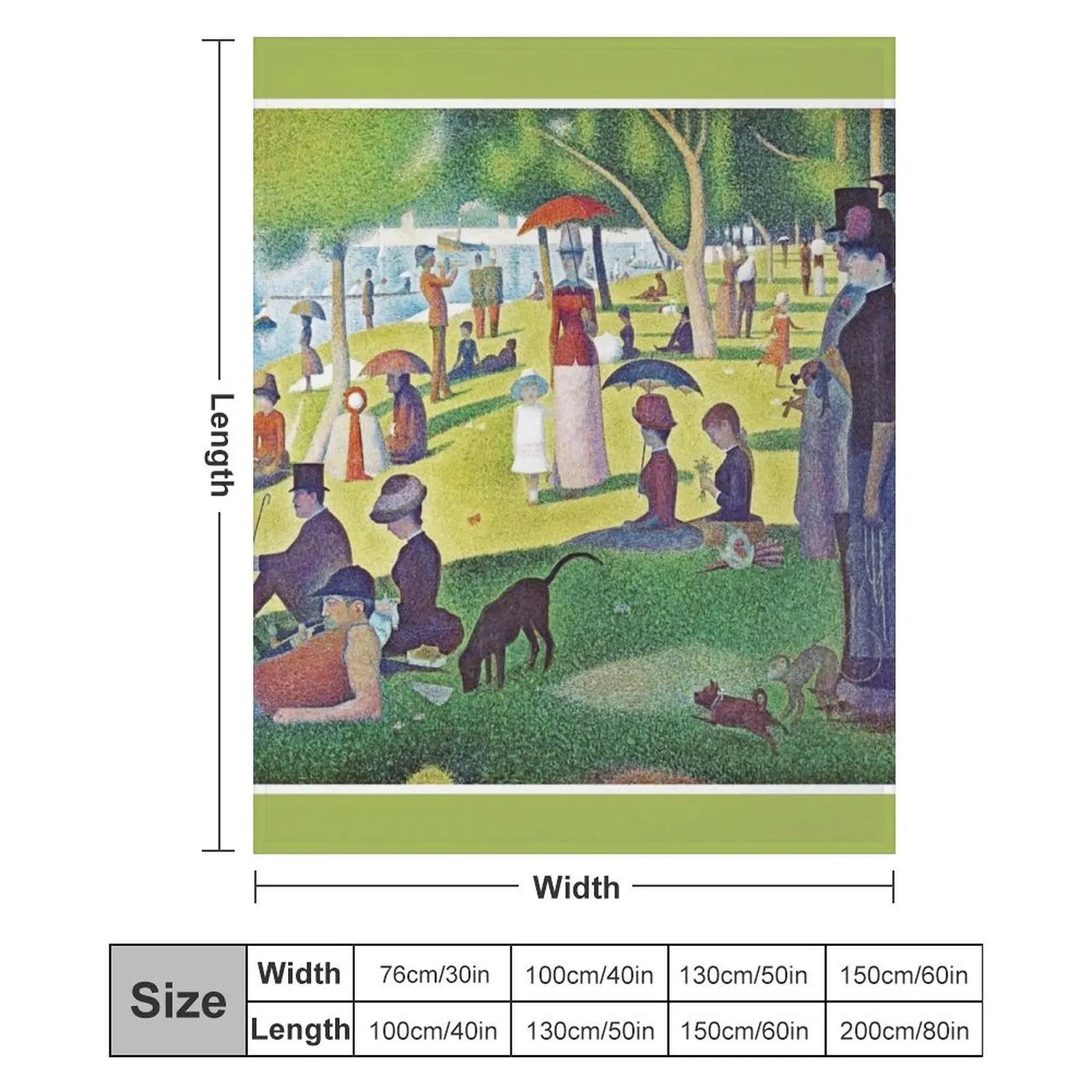 Плюшевое одеяло Seurat's A Sunday Afternoon on La Grande Jatte