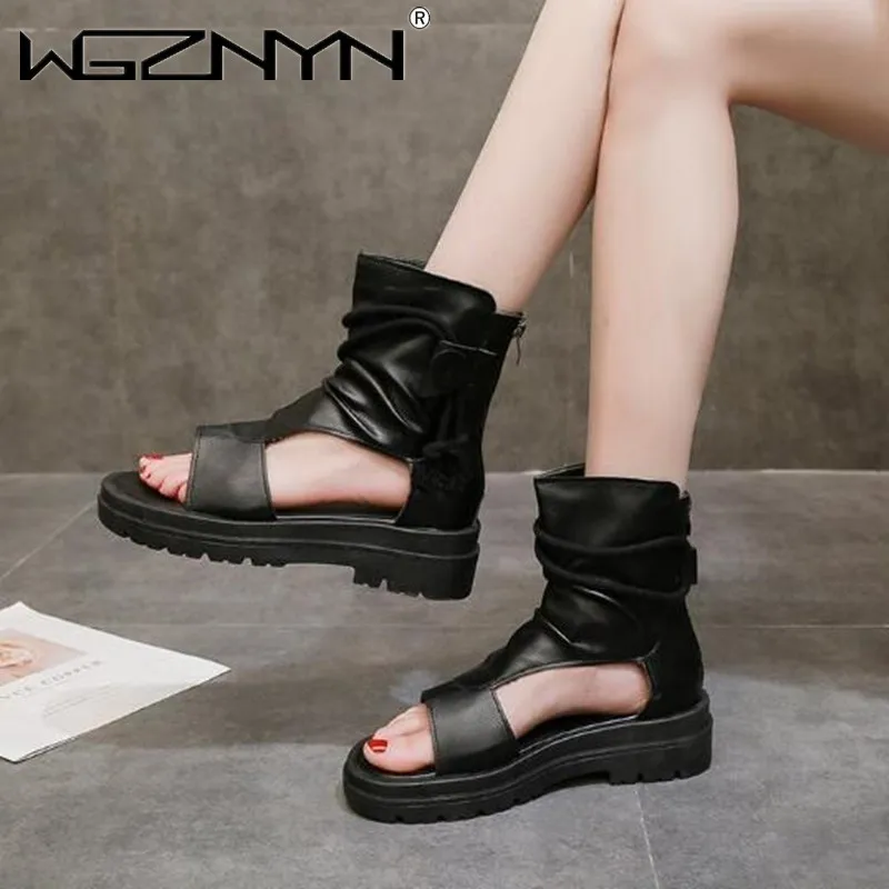 

Ladies Open Toe Shoes Women's Sandals Bohemia Retro Style Woman Cross Strap Flat Summer Female Comfortable Plus Size Footwear