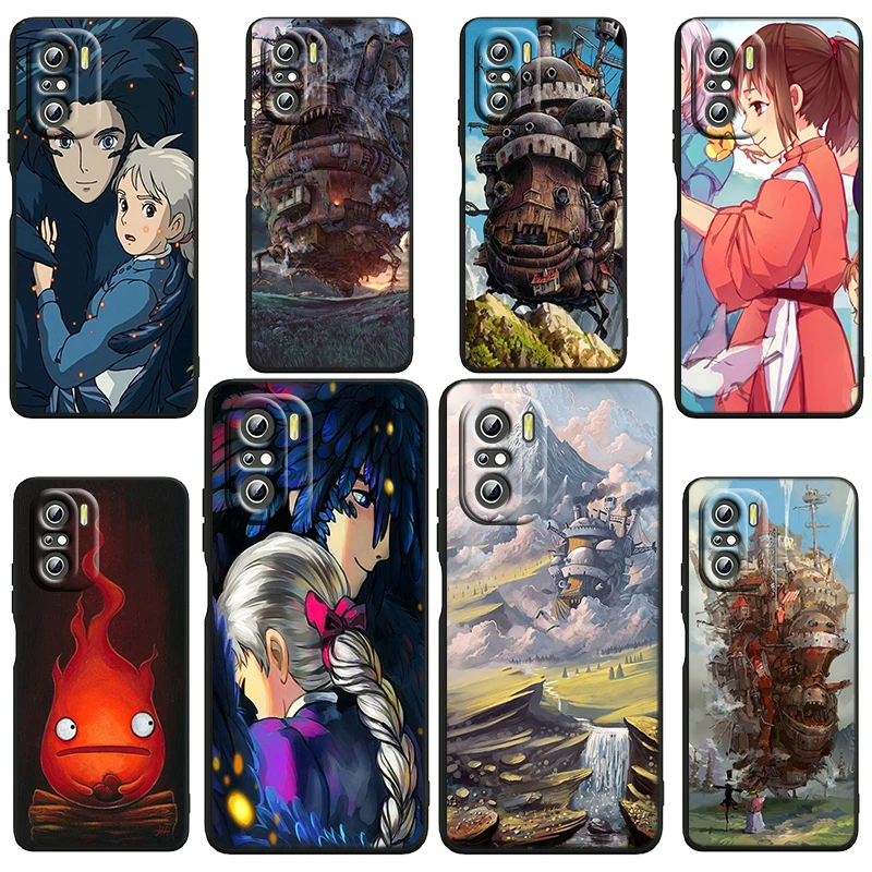 

Howl's Howls Moving Castle For Xiaomi Redmi Note 12 Turbo 11E 11S 11 11T 10 10S 9 9T 9S Pro Plus 5G Black Phone Case
