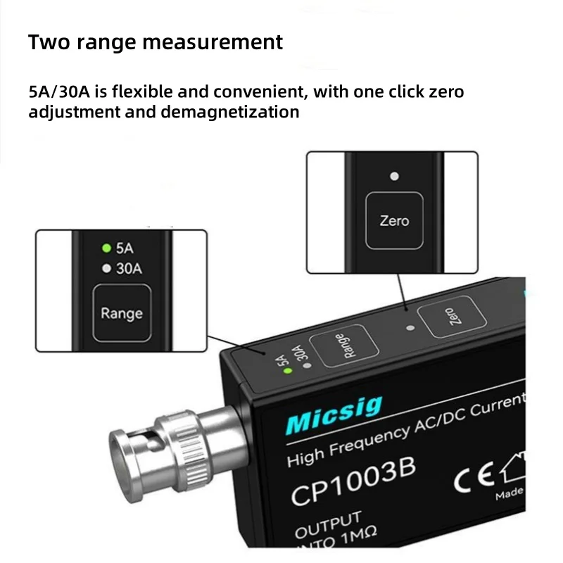 Фото Micsig CP1003B CP503B Высокочастотные зонды переменного/постоянного тока, полоса пропускания: DC ~ 50 МГц / 100 МГц 6A/30A Детали высокоточных осциллографов №4