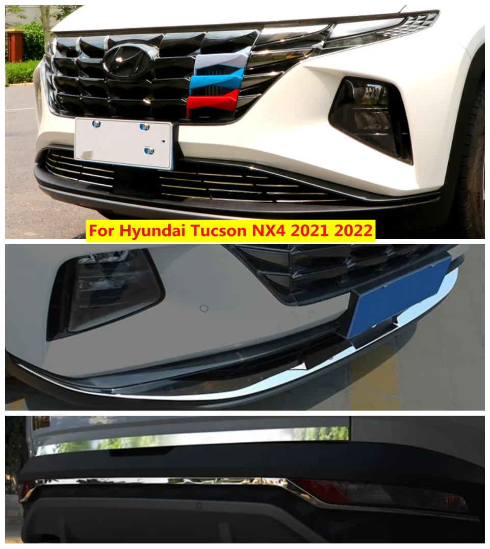 

For Hyundai Tucson NX4 2021 2022 Accessories Front Under Bumper Rear Fog Lamps Strip Trunk Tailgate Door Sill Cover Trim