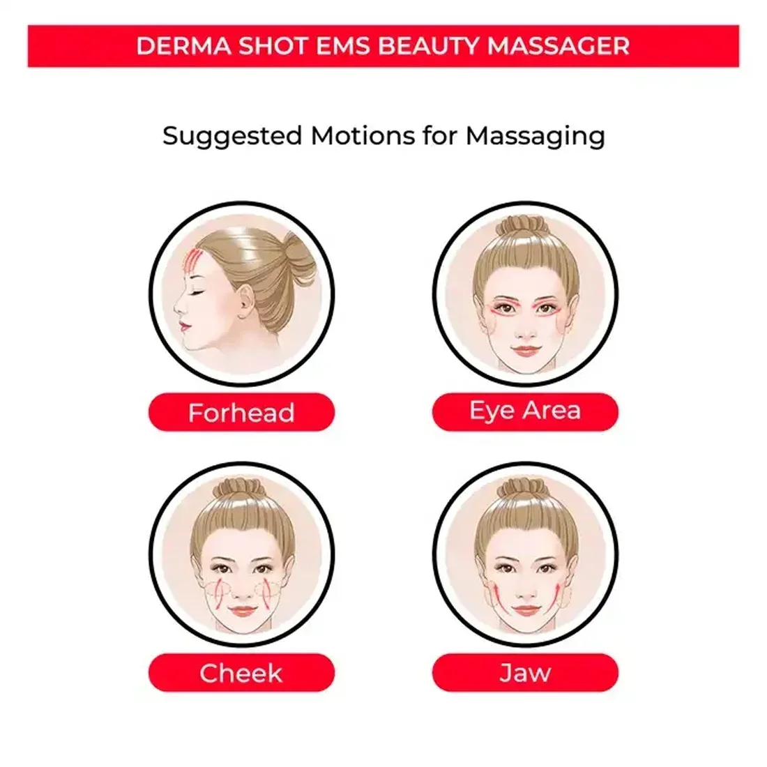 Домашнее использование 10 минут от Derma Shot Ems роликовый массажер для подтяжки лица