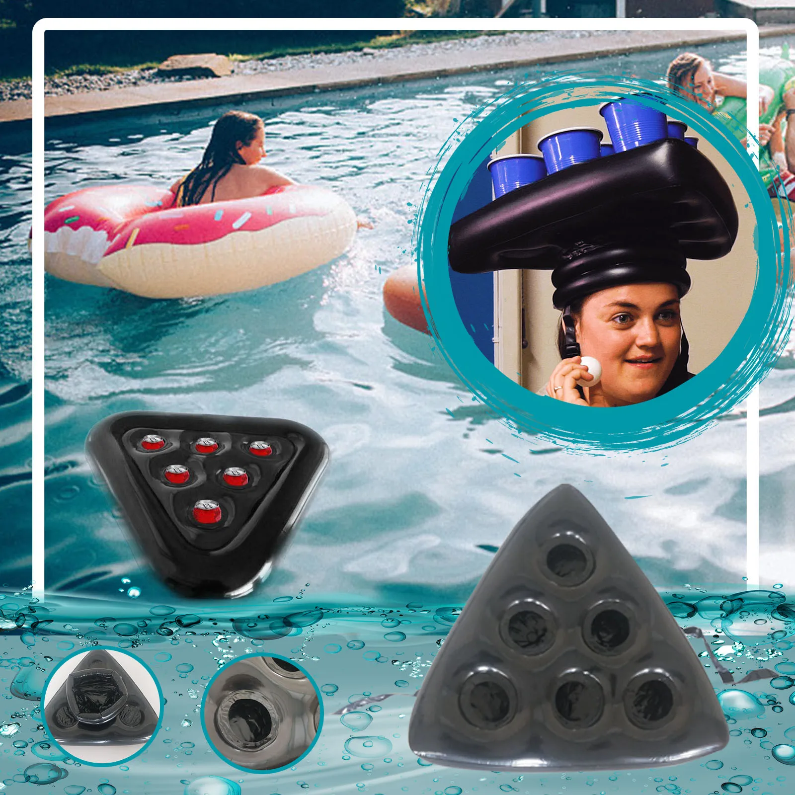 

1005000 5400 Inflatable Pong Lawn Pool For Kids Throwing Adults Fun Tools Hats Game Inflatable Toy