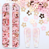 gold pink butterfly flower nail art sequins sparkly sakura rabbit shape glitter flakes spring summer nail decoration accessories