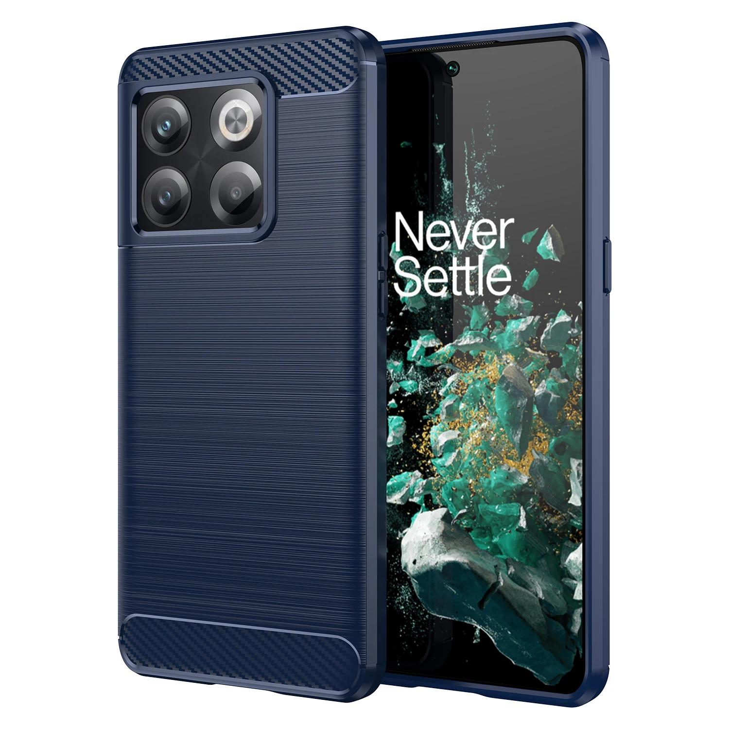 

for Oneplus 10T / 10R / 10 Pro 5G / Ace Pro / Ace Racing TPU Case Soft Silicon Brushed with Texture Carbon Fiber Design Cover