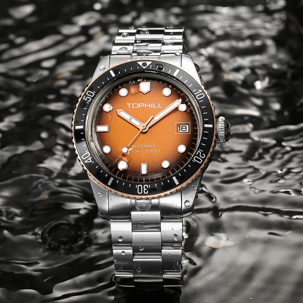 Фото TOPHILL Механические часы Мужские часы Деловые часы Seiko NH35 Часы с автоматическим механизмом Калькулятор из нержавеющей стали 316L №5