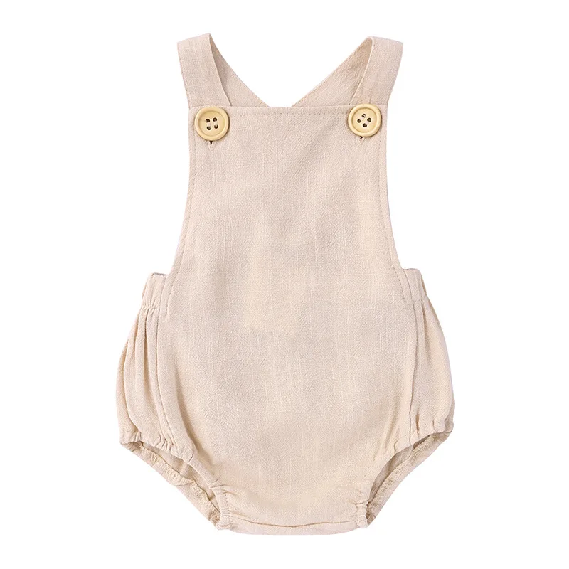 

Newborn Cotton Linen Sleeveless Baby Boys Girls Rompers 2022 Summer Infant Playsuit Jumpsuit Overalls for Kids Baby Clothing