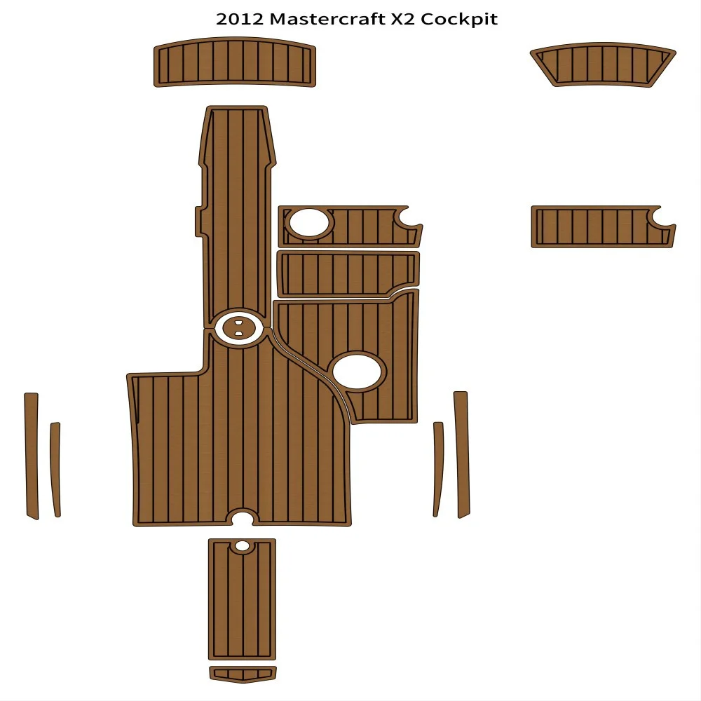 

2012 Mastercraft X2 Cockpit Pad Boat EVA Foam Faux Teak Deck Floor Mat Flooring