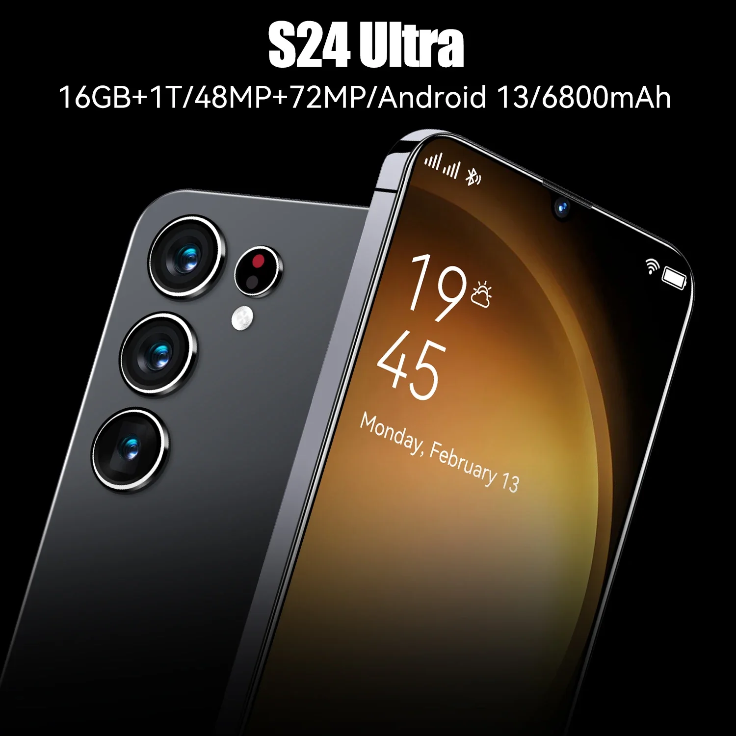 

New S24 Ultra Smartphone 7.0 inch HD 16GB+1TB 5G Unlocked Mobile Phones 6800mAh Android 13.0 Global Version smartphone