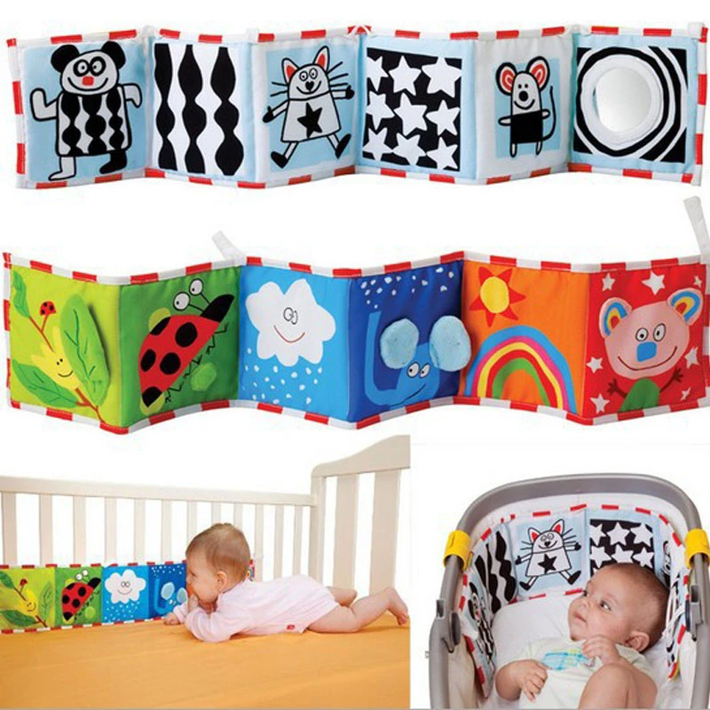 

Baby Toys Crib Bumper Newbron Cloth Book Infant Rattles Knowledge Around Multi-Touch Colorful Bed Bumper Baby Toys 0-12 Months