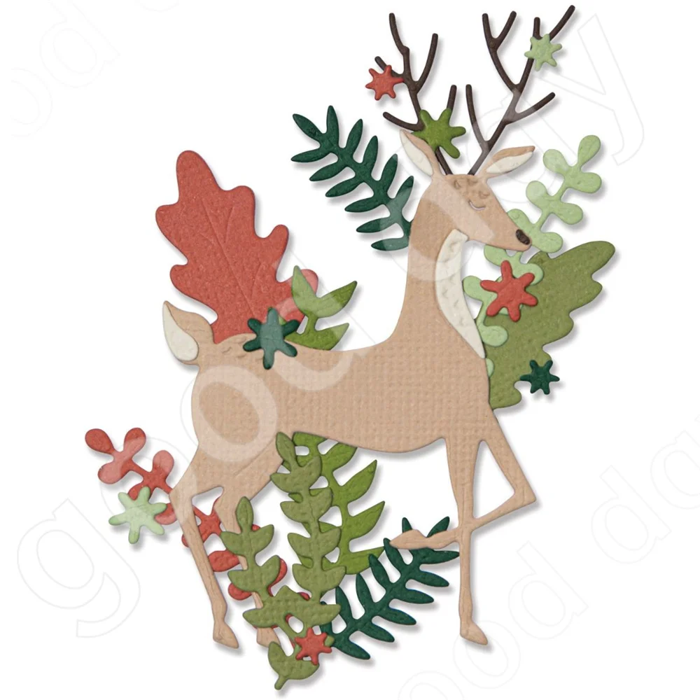 

New Arrival Delightful Deer Metal Cutting Dies Scrapbook Diary Decoration Stencil Embossing Template Diy Greeting Card Handmade