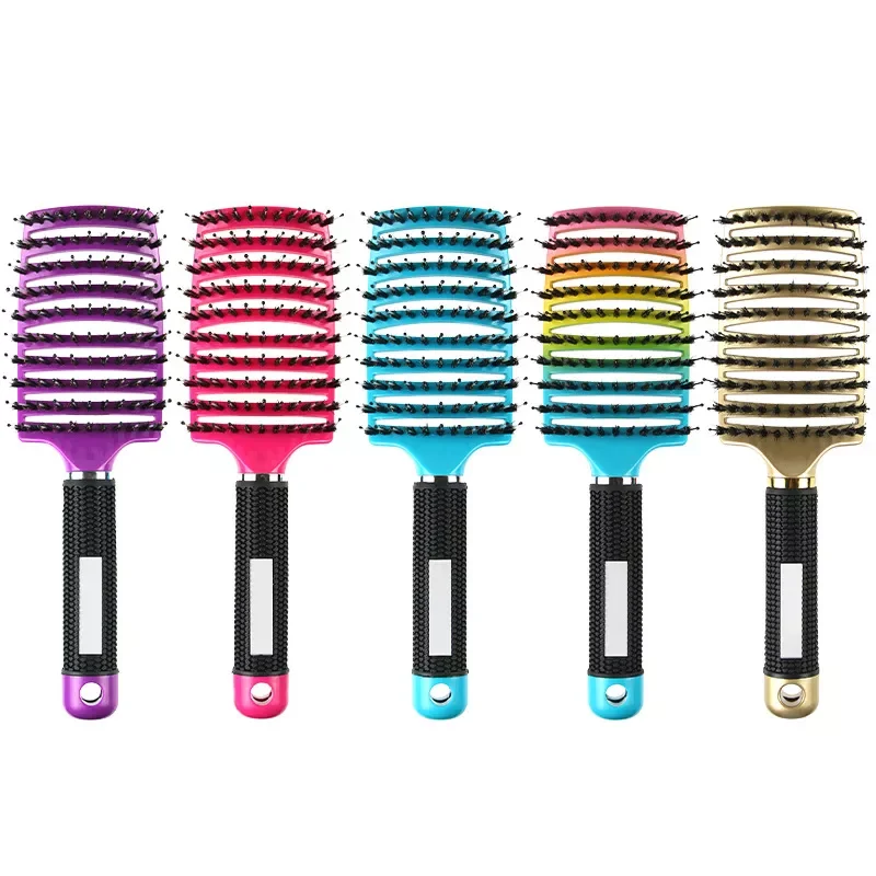 

NEW IN Bristle&Nylon Hair Brush Girls Hair Scalp Massage Comb Women Wet Curly Detangle Hair Brush for Salon Hairdressing Sty