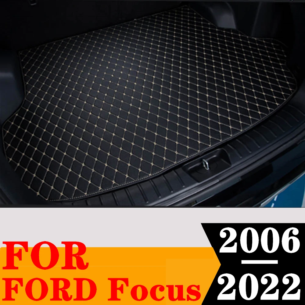 

Sinjayer Car AUTO Trunk Mat ALL Weather Tail Boot Luggage Pad Carpet Flat Side Cargo Liner Cover Fit For FORD Focus 2006 07-2022