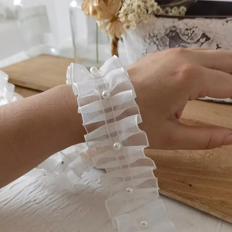 Органза лист лотоса кружево волнистая лента кружевные аксессуары бусины для