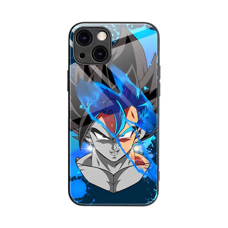 Anime Dragon Ball Tempered Glass Case for iphone 14 13 12 Mini 11 X Xs Pro Max 8 7 6 6S Plus Son Goku Vegetaiv Shockproof Coque images - 6