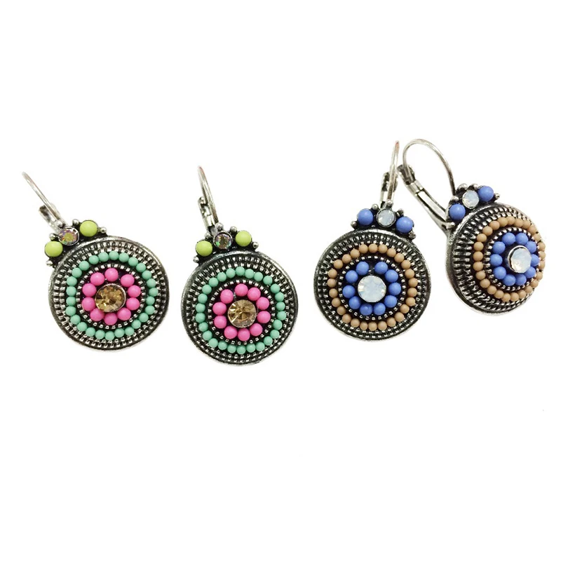 

Vintage Earrings For Women Brincos 2023 Ful Beads Charms Ethnic Clip On Earrings Female Statement Jewelry