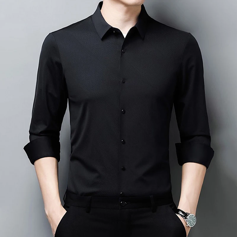 

Tcyeek Mens Clothes 2022 Spring Autumn New Business Casual Shirts for Men Fashion Long Sleeve Shirt Tops Camisas De Hombre Lq366