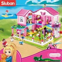 sluban building block toys girls dream garden villa 896pcs bricks b0721 friends holiday inn compatbile with leading brands const