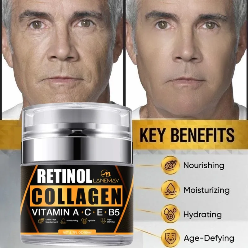 

Collagen & Retinol Cream - Anti-Aging Face Cream Men's Facial Moisturizing Firming Anti-wrinkle Repair Cream