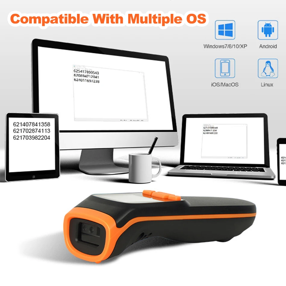 Промышленный мини-сканер штрих-кода 1D 2D высокопроизводительный Bluetooth
