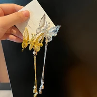 elegant tassel butterfly hairpin moving flying girls shiny hair clips barrette fashion hair accessories