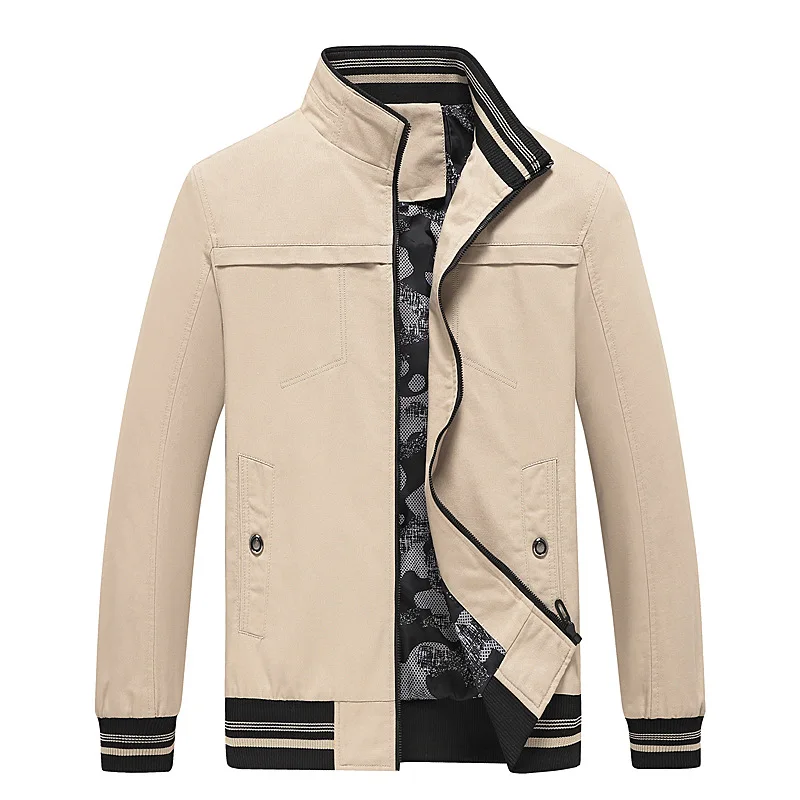 Tooling Pure Cotton Washed Jacket Mens Stand Collar Casual Men's Jacket 2022 New Spring and Autumn