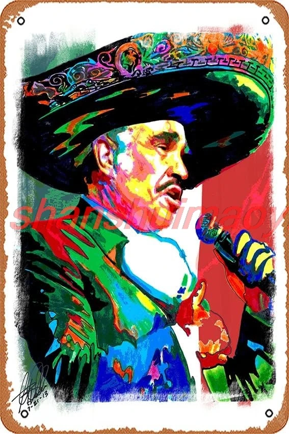 Vicente Fernandez Lelaki Celos Volver Певица Актер Плакат - Печать на холсте | Холст Настенный