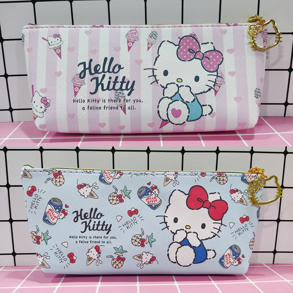Sanrio Bag Hello Kitty Kuromi Cinnamoroll Coin Purse PU Waterproof Cartoon Pen Bag Anime Wallet  Coin Storage Bags