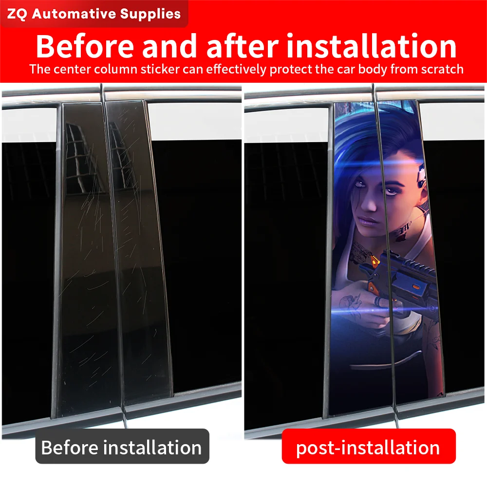 Cyberpunk Beauty Eyes Car Stickers B-pillar Vinyl Decals Waterproof Auto Center Pillar Sticker Cover Scratches Vehicle Decor