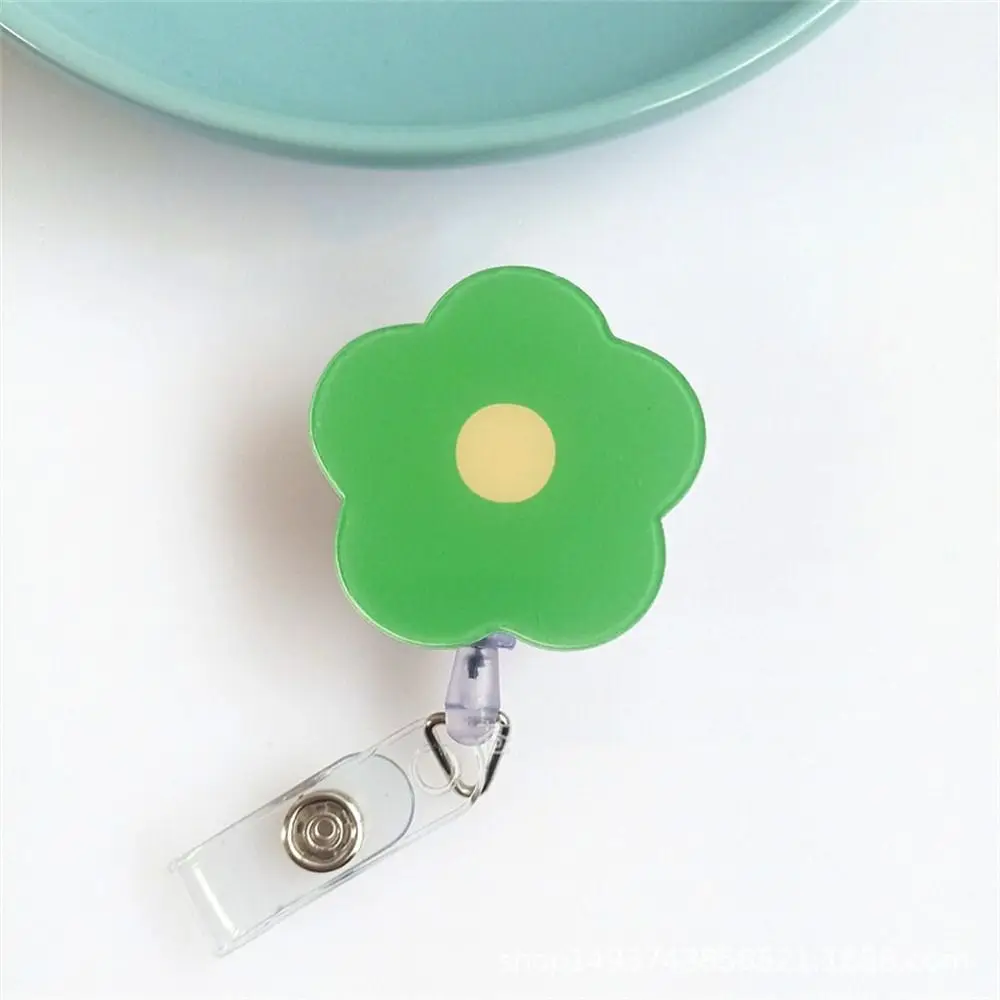 

Flower Nurse Badge Reel Chest Card Name Tag Retractable Badge Holder Work Card Acrylic ID Card Holder Office School Supplies
