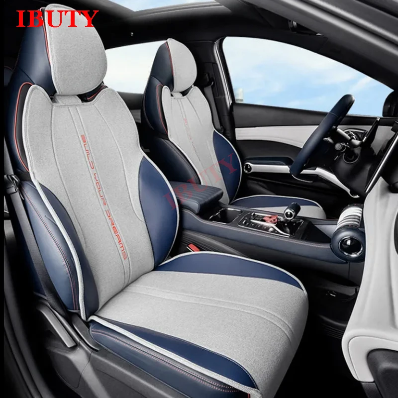 Car Seat Cushion For BYD Atto 3 Yuan Plus 2022 2023 Four Seasons Linen Breathable Auto Seat Cover Pads 9PCS